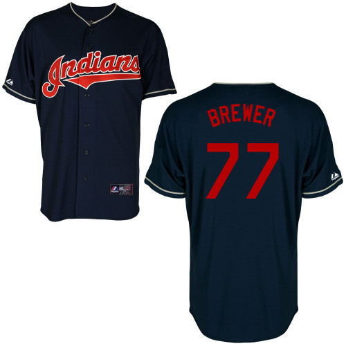 Charles Brewer #77 Youth Baseball Jersey-Cleveland Indians Authentic Alternate Navy Cool Base MLB Jersey
